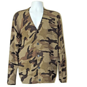 NWT Club Room Luxury 2-Ply Cashmere Button Front Cardigan Jacket Olive Men's MED